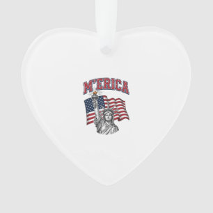MERICA Vintage Liberty Patriotic Ornament