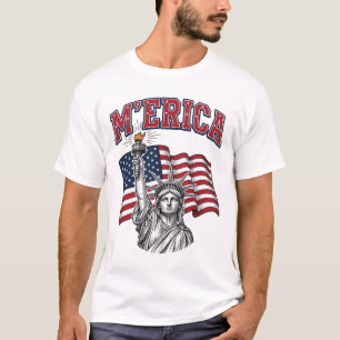 MERICA Vintage Liberty Patriotic T-Shirt
