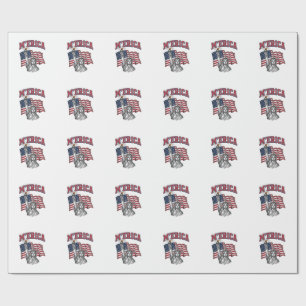 MERICA Vintage Liberty Patriotic Wrapping Paper