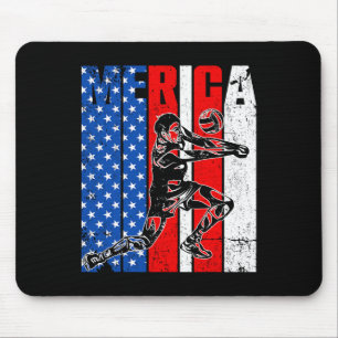 Merica Volleyll Player Usa Independence Day 4th Of Mouse Mat