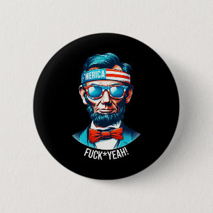 Merica Yeah Abraham Lincoln 4th Of July 6 Cm Round Badge