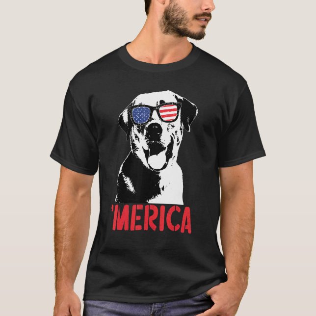 Merica Yellow Labrador American Flag Sunglasses 4t T-Shirt (Front)