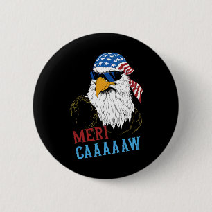 Mericaaaaaw Eagle Mullet 4th Of July Usa American 6 Cm Round Badge