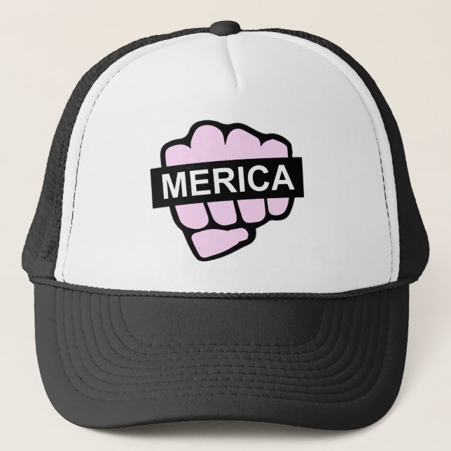mericafist.png trucker hat (Front)
