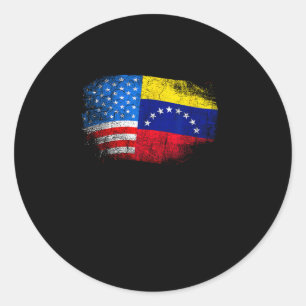 Merican Flag Usa Support Venezuela Classic Round Sticker
