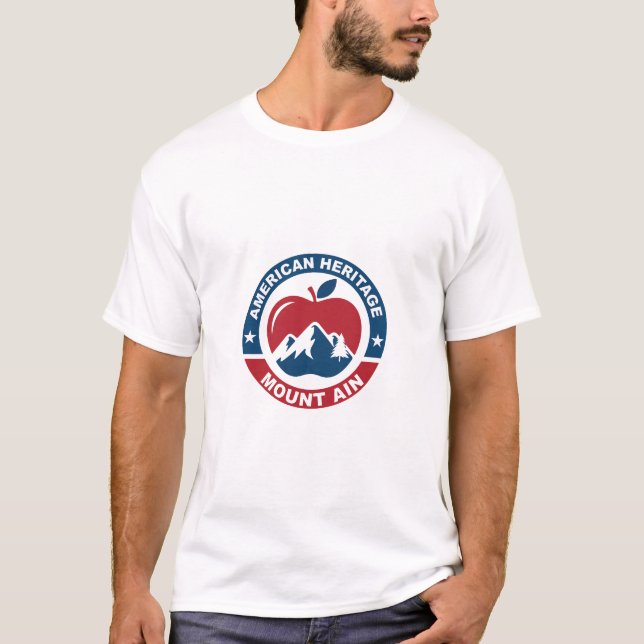 merican Heritage Mountain Apple T-shirt Design (Front)