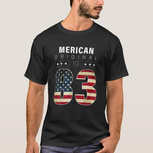 Merican Original 1983 Year Of Birth 1983 Birthday T-Shirt (Front)