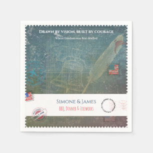 mericana Liberty Blueprint Patriotic Party Decor Napkin