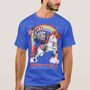 Mericorn Unicorn Uncle Sam 4th of July Kids Boys G T-Shirt