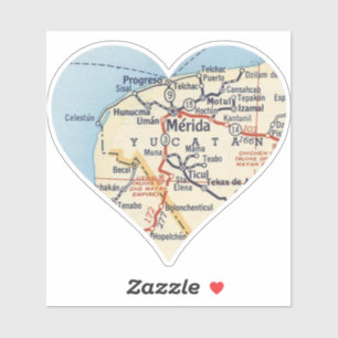 Merida Mexico Vintage Map
