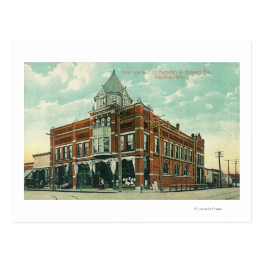 Meridian and Stewart Street Intersection View Postcard