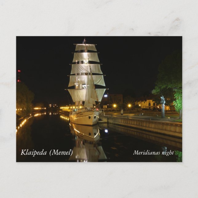 Meridianas night by @LoveKlaipeda (Memel) Postcard (Front)