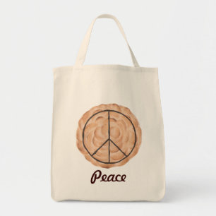 Meringue Peace Pie Tote Bags, Chocolate Peace Sign Bag