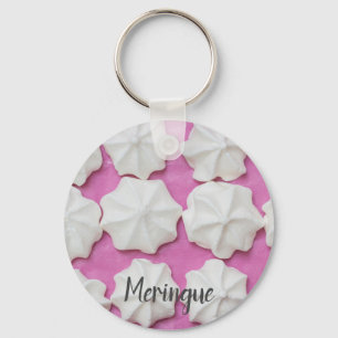 Meringues on pink paper gift key ring