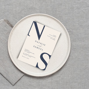 Merino Minimalist & Elegant Bold Initials Wedding Invitation