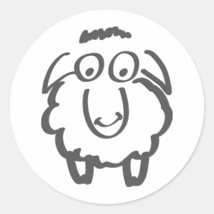 merino sheep classic round sticker