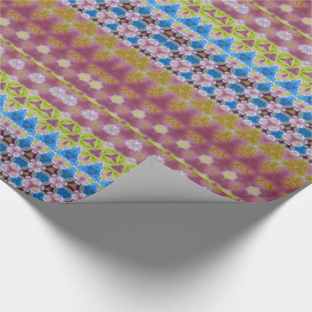Meriwear Floral Haze Chic Stripe Romantic    Wrapping Paper (Corner)