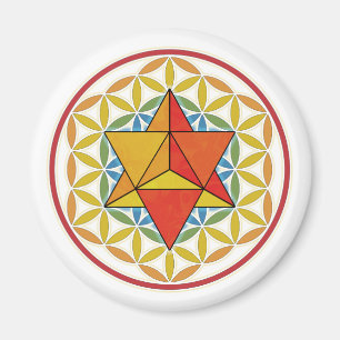 Merkaba and Flower of Life Magnet