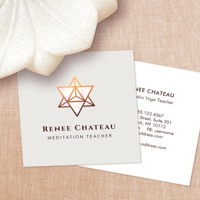 Merkaba Sacred Geometry Symbol Square Business Card (Creator Uploaded)