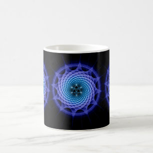 Merkaba Spiral Mandala Blue ( Fractal Geometry ) Coffee Mug