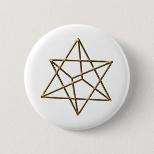 Merkaba - star Tetraeder - Metatron cube 6 Cm Round Badge