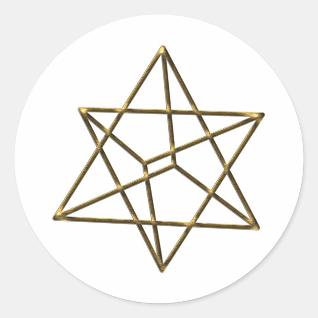 Merkaba - star Tetraeder - Metatron cube Classic Round Sticker (Front)
