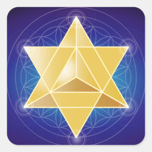 Merkaba with Flower of Life Square Sticker