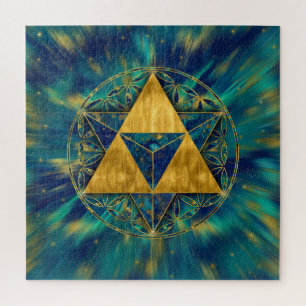 Merkabah in Flower of life Jigsaw Puzzle