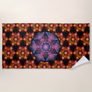 Merkabah Mandala Pattern Beach Towel