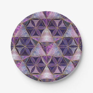 Merkabah on Flower of life pattern Paper Plate