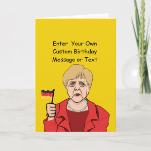 Merkel with German Flag - -  Card