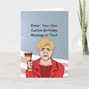Merkel with German Flag - -  Card