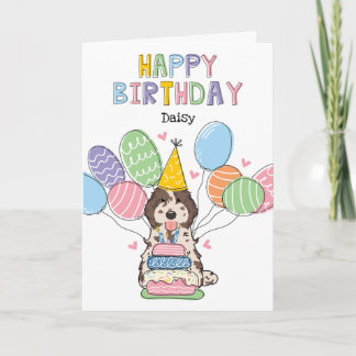 Merle Cockapoo Cavapoo Dog Happy Birthday Card