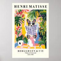 Merle Corgi on a Toilet Print - Matisse Bathroom