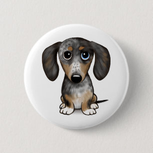 Merle Dapple Dachshund Cute Wiener Dog 6 Cm Round Badge