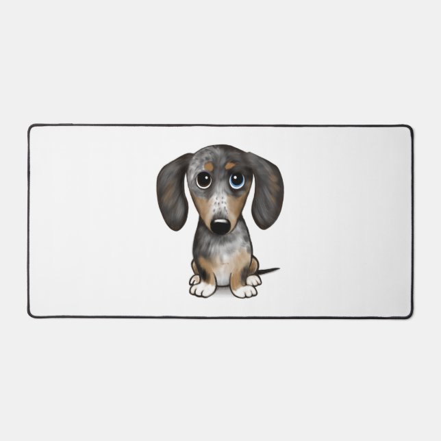 Merle Dapple Dachshund Cute Wiener Dog   Desk Mat (Front)