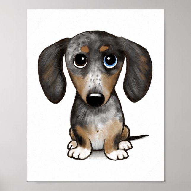 Merle Dapple Dachshund Cute Wiener Dog   Poster (Front)