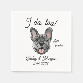 Merle French Bulldog Wedding Cocktail Napkin
