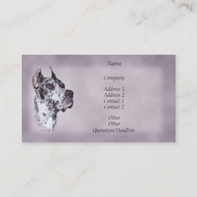 Merle Great Dane Business Card (Front)