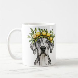 Merle Great Dane Dog Lemon Crown Coffee Mug