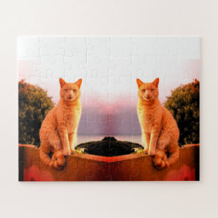 Merlin and angel twin cats jigsaw puzzle