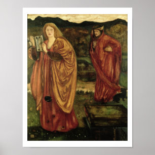 Merlin and Nimue from 'Morte d'Arthur', 1861 Poster