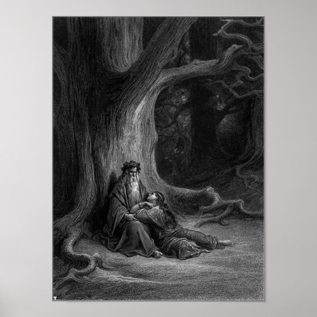 Merlin and Vivien by Gustave Doré 1868 Poster (Front)