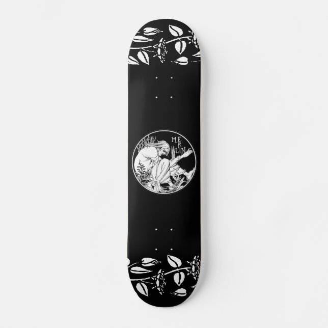 Merlin Art Nouveau fantasy Skateboard (Front)