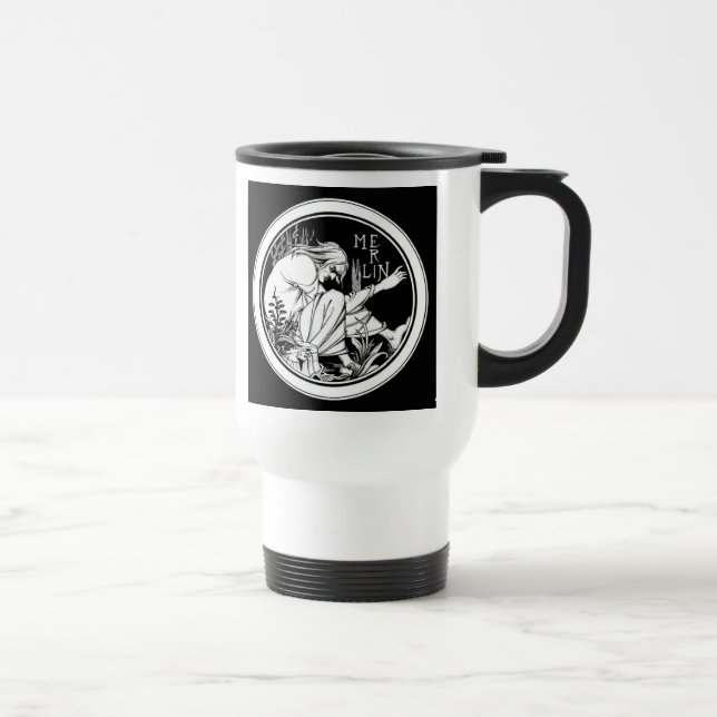 Merlin Art Nouveau fantasy Travel Mug (Right)