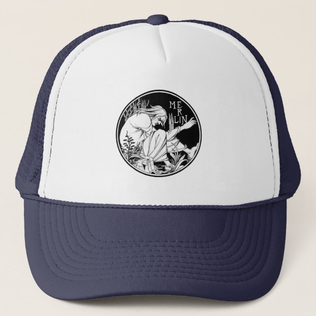Merlin Art Nouveau fantasy Trucker Hat (Front)
