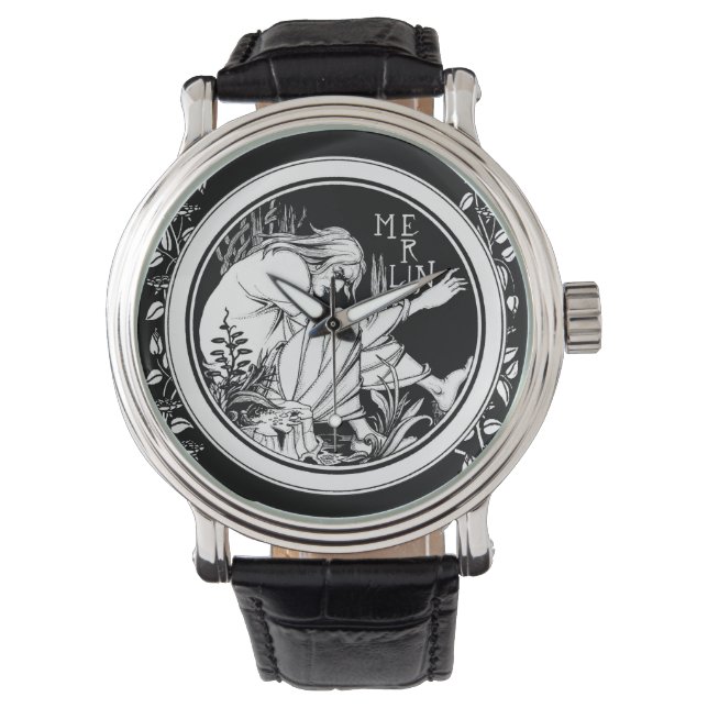 Merlin Art Nouveau fantasy Watch (Front)