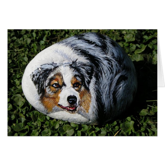 "Merlin" dog rock card (Front Horizontal)