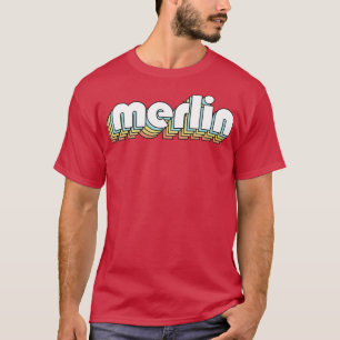 Merlin Retro Rainbow Typography Faded Style T-Shirt