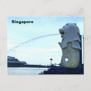 Merlion in Singapore Postcard